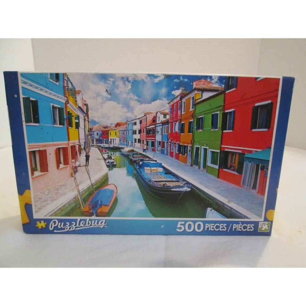 Burano Venice Puzzlebug 500 Piece Puzzle Burano Venice Italy 18.25" X 11" Canal